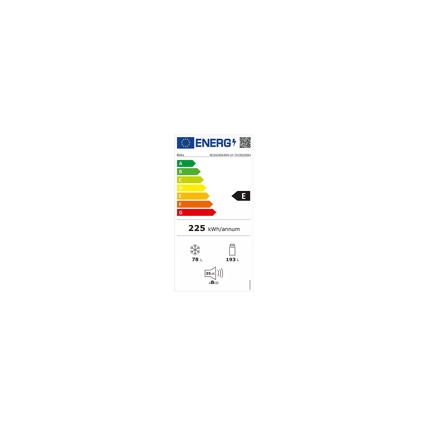 Beko BCSA285K4SNLH Réfrigérateur combiné encastrable - image 6