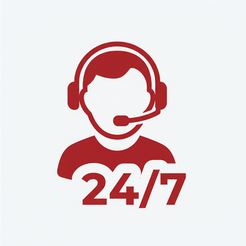 Icône service client rouge